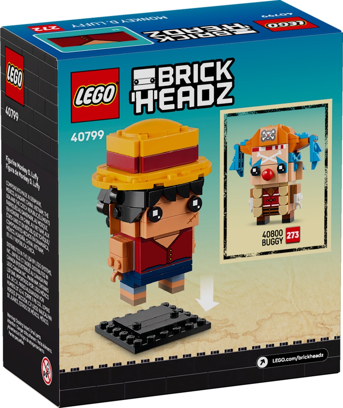 Monkey D. Luffy Figure| 40799 | Brickheadz