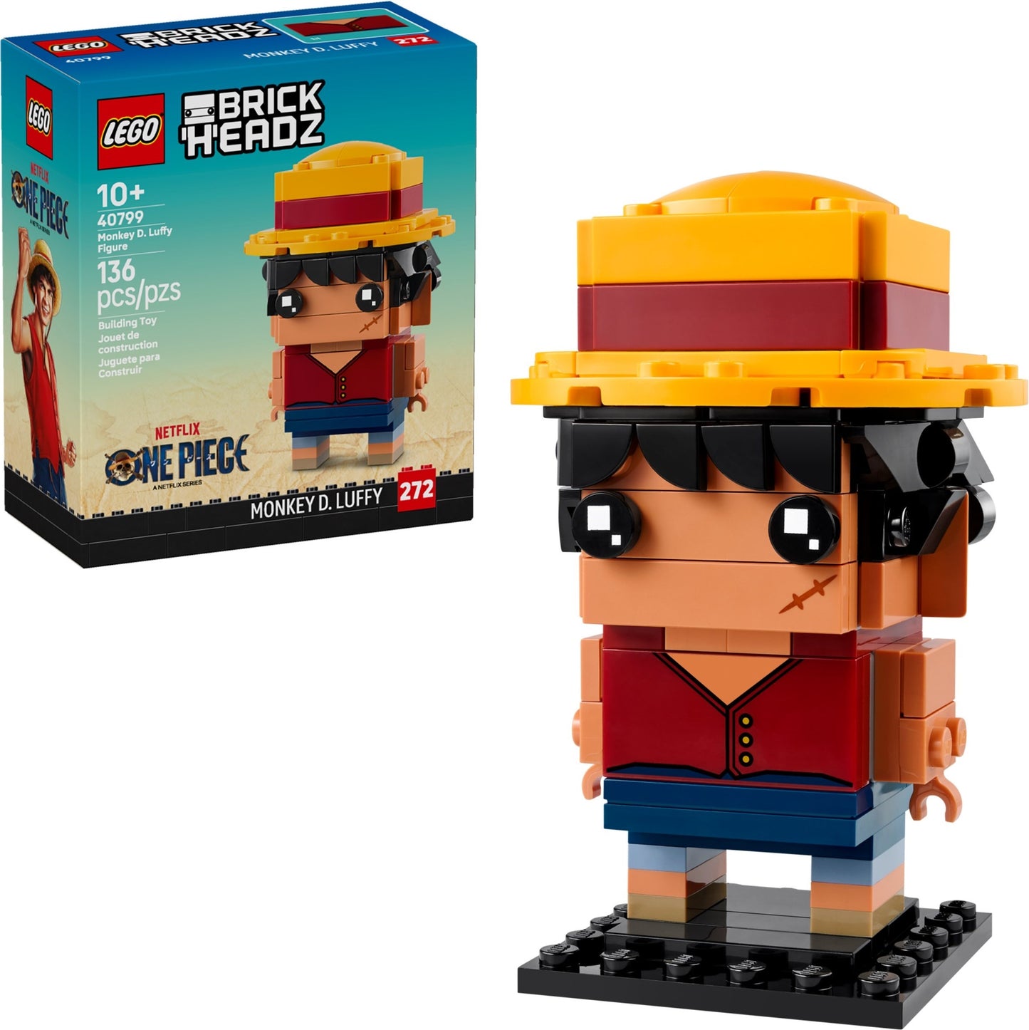 Monkey D. Luffy Figure| 40799 | Brickheadz